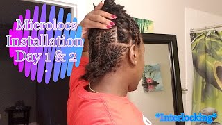 DIY Microlocs  Installation Day 1 and 2  Loc Journey  Interlocks [upl. by Glialentn]