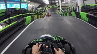 Racing Electric Go Karts At 35 MPH  Andretti Indoor Kart amp Games Orlando [upl. by Aserej475]