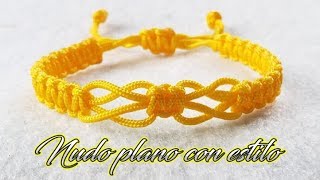 COMO HACER ESTA HERMOSA PULSERA DE HILO NUDO PLANO  TUTORIAL DIY [upl. by Mich]