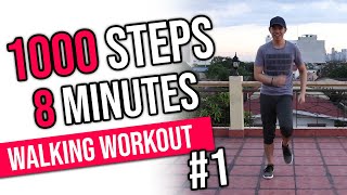 FUN 1000 Steps in 8 Minutes • Easy Home Workout • Walking Workout 1 • Keoni Tamayo [upl. by Ytsud]