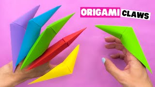 How to make COOL origami CLAWS easy in 2 minutes no glue diy claws out of paper [upl. by Nnaillek]