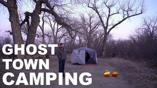 Camping In Abandoned Ghost Town Campground  Halloween Special [upl. by Nairad564]