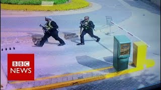 Nairobi hotel attackers captured on CCTV  BBC News [upl. by Hgierb123]