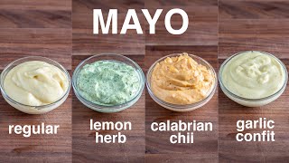 easy HOMEMADE MAYO 4 ways [upl. by Barling]