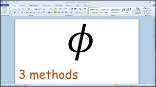 How to insert phi symbol in Microsoft Word [upl. by Airel779]