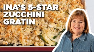 Ina Gartens TopRated Zucchini Gratin  Barefoot Contessa  Food Network [upl. by Yetak]