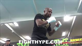 FLOYD MAYWEATHER FINAL WORKOUT EXCLUSIVE LATENIGHT SHADOWBOXING FOR MCGREGOR CLASH [upl. by Willmert]