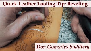 Quick Leather Tooling Tip on Beveling [upl. by Cohe]