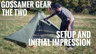 Gossamer Gear The Two  Setup and Initial Impressions  Ultralight Two Person Tent [upl. by Eecyac]