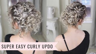 Super Easy Curly Updo [upl. by Yemorej]