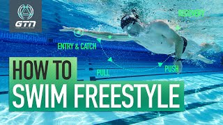 How To Swim Freestyle  Technique For Front Crawl Swimming [upl. by Odrawde]