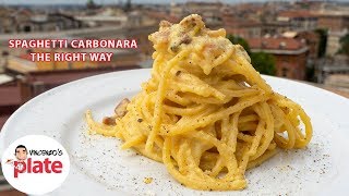 How to Make SPAGHETTI CARBONARA Approved by Romans [upl. by Nessnaj785]