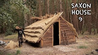 Building a Thatch Roof House Bushcraft Saxon House Part 9 [upl. by Eirrac]