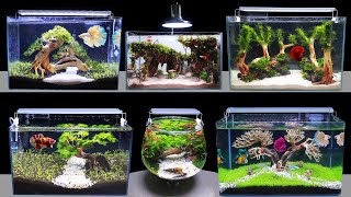 TOP 6 How To Make Mini Planted Fish Tank At Home Idea 6 DIY Aquascape Aquarium Decoration Ideas 142 [upl. by Haron]