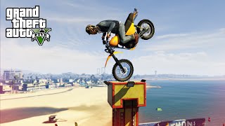 CRAZY MOTORBIKE STUNTS  GTA 5 Top 10 Stunts [upl. by Greggs]