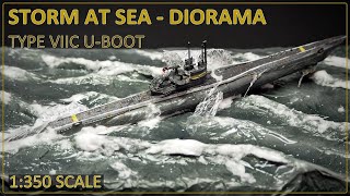 DIORAMA  STORM AT SEA  using modelling clay UBOOT type VIIC [upl. by Ocirne]