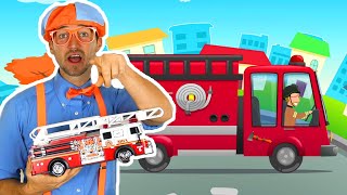 Fire Truck song  Educational vehicle Songs  Blippi [upl. by Adnik917]