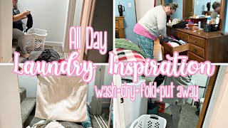 NEW All Day Laundry Inspiration  SAHM  Laundry Motivation [upl. by Arney]