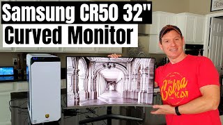 SAMSUNG 32quot CURVED MONITOR C32R502FH  REVIEW amp UNBOXING BEST BUDGET GAMING MONITOR [upl. by Ahsaetan]