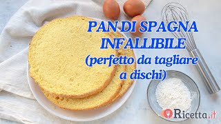 Pan di Spagna la ricetta infallibile perfetto da tagliare a dischi e farcire  Ricettait [upl. by Lamej]