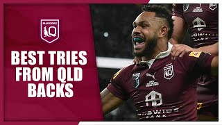 Tries by QLD Maroons Backs  Month in Review  June  2023 [upl. by Adnorrehs]