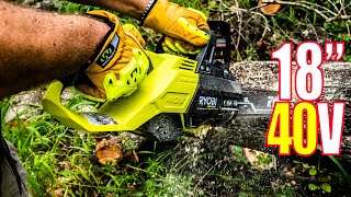 RYOBI RY40508 40V HP 18inch Chainsaw Review 5Year WARRANTY [upl. by Ariek]