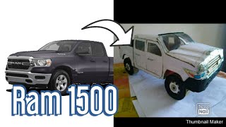 COMO HACER UNA CAMIONETA FACIL DE CARTÓN Ram 1500 [upl. by Aikan]