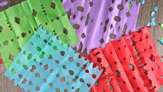 Craftología  Cómo Hacer Papel Picado Fácil [upl. by Ayisan]