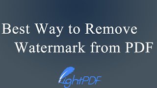 Best and Easy Way to Remove Watermark from PDF [upl. by Tacklind]