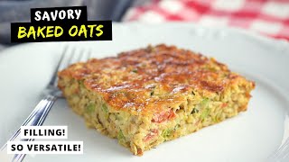 I made baked oats for DINNER savory version HEALTHY AND CHEAP [upl. by Metts968]