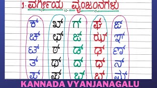 Vyanjanagalu In kannada  Kannada Vyanjanagalu  Vargeeya Avargeeya Vyanjanagalu  Kannada Alphabets [upl. by Norvan]