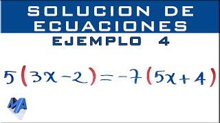 Solucionar ecuaciones lineales  Ejemplo 4 [upl. by Vachell]