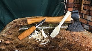 Beginners Guide to Wood Carving  Carving a Simple Spoon [upl. by Arrac]