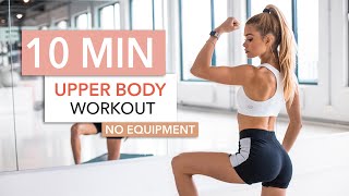 10 MIN UPPER BODY WORKOUT  Back Arms amp Chest  No Equipment I Pamela Reif [upl. by Otrebide]