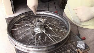 Motorcycle Wheel Lacing and Truing [upl. by Sikes216]