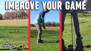 3 Ways To Use Alignment Sticks  Golf Swing Training [upl. by Asirahc]