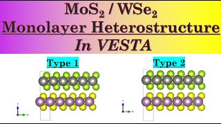 VESTA Software  MoS2  WSe2 Monolayer Heterostructure [upl. by Leveroni]