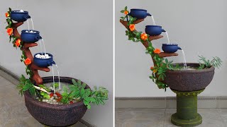 Amazing Ideas from Cement  DIY Beautiful Mini Waterfall Aquarium [upl. by Ahusoj]