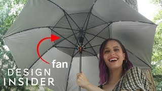 Umbrella Has BuiltIn Fan To Keep You Cool [upl. by Mervin]