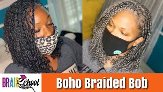 Boho Braided Bob Tutorial  Knotless Start to Finish  Braid School Ep54 [upl. by Siocnarf]