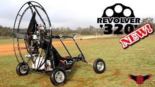 BlackHawk REVOLVER 320 Paramotor Review amp Demo NEW 2015 44hp Powered Paraglider [upl. by Ahsieket850]