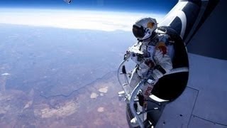 Felix Baumgartner Red Bull Stratos FULL SPACE JUMP VIDEO [upl. by Cinimod]