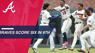 Swanson Braves score 6 in 9th walk off vs Fish [upl. by Jose]