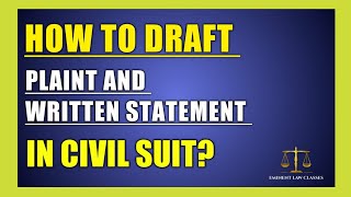 How to draft plaint and written statement in civil suit  drafting pleading [upl. by Arracat]