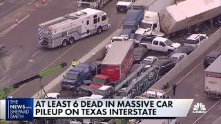 At least 6 dead in massive I35 wreck in Fort Worth Texas [upl. by Nolaf]