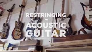 DAddario Core How to Restring an Acoustic Guitar [upl. by Annaoy]