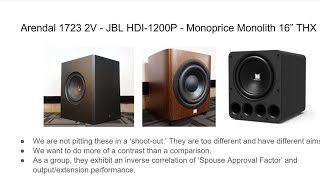 3 HighEnd Subwoofers Compared JBL Monolith Arendal Sound [upl. by Capwell]