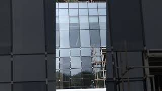 Glass facade glass curtain wall installation onsite [upl. by Putnam]