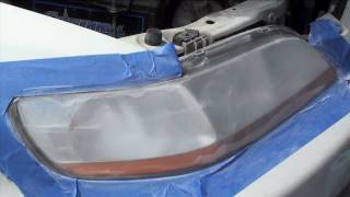 Headlight Restoration How to Remove Previously Applied Coating [upl. by Worlock]