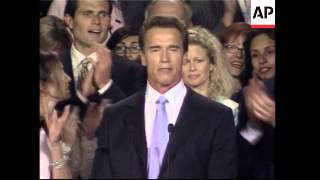 Arnold Schwarzenegger election victory speech [upl. by Jacynth]